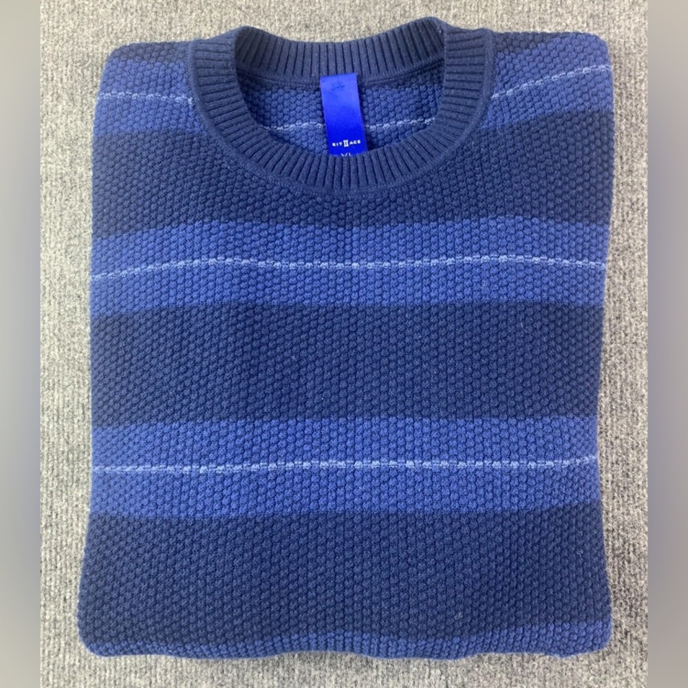 Kit And Ace Mens Merino Wool Blend Crew Neck Long Sleeve Sweater Size XL Blue